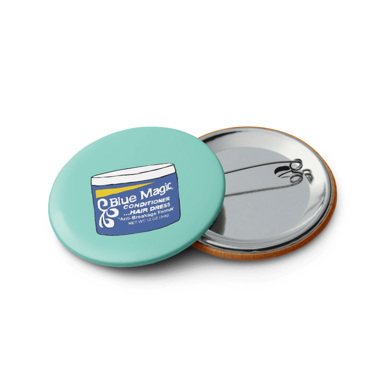 Blue Magic Button Pin