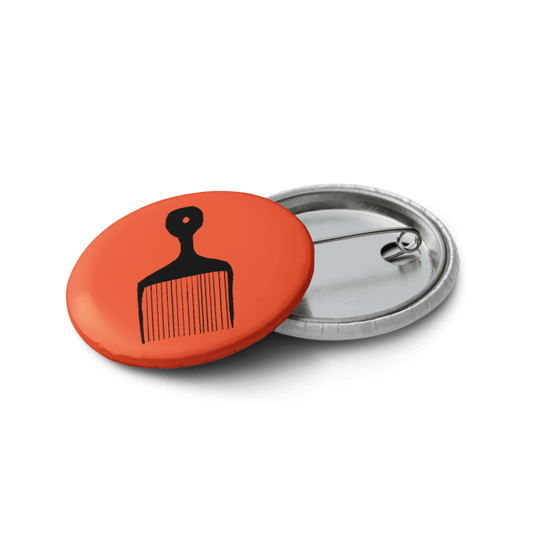 Black hair pik button pin