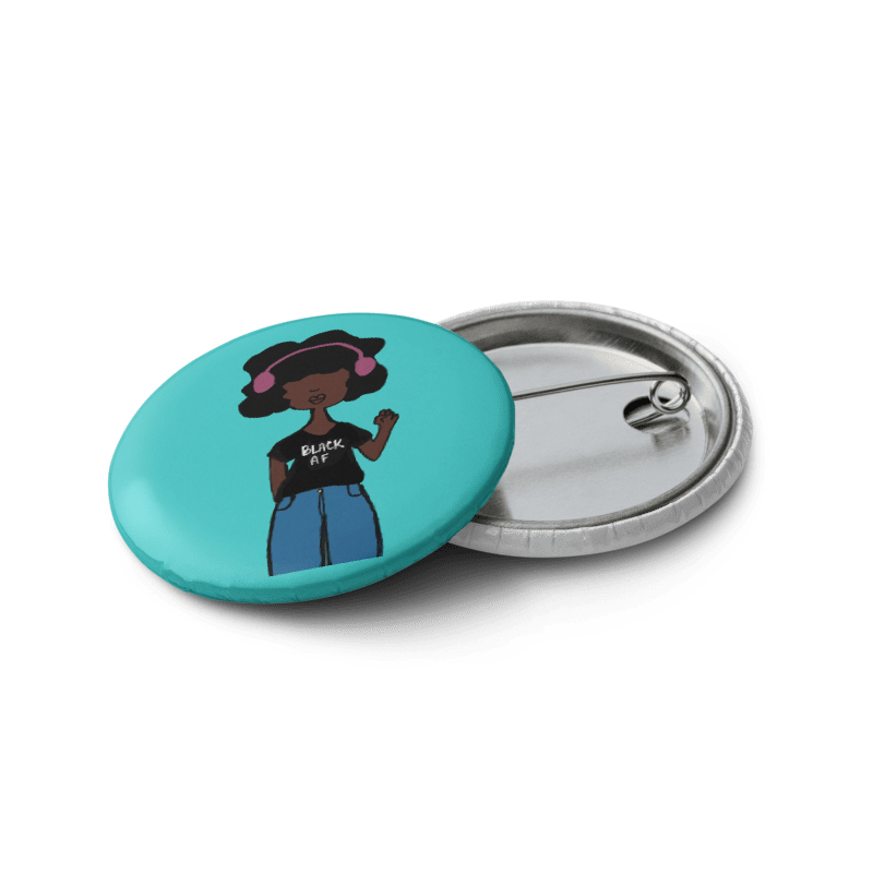 Black Girl AF Button Pin
