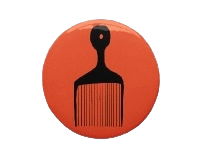 Black hair pik button pin